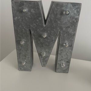 Pier 1 Galvanized Metal Letter M with Lights